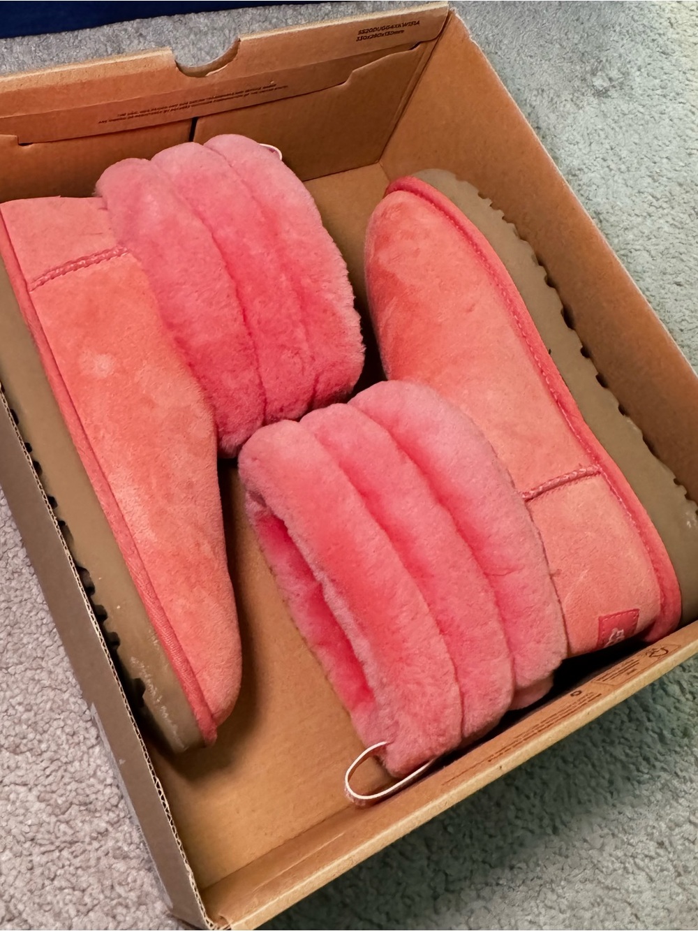 UGG Pink Shearling Cuff Ankle Boots